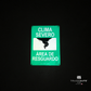 reflective attribute of evacuation sign on black background