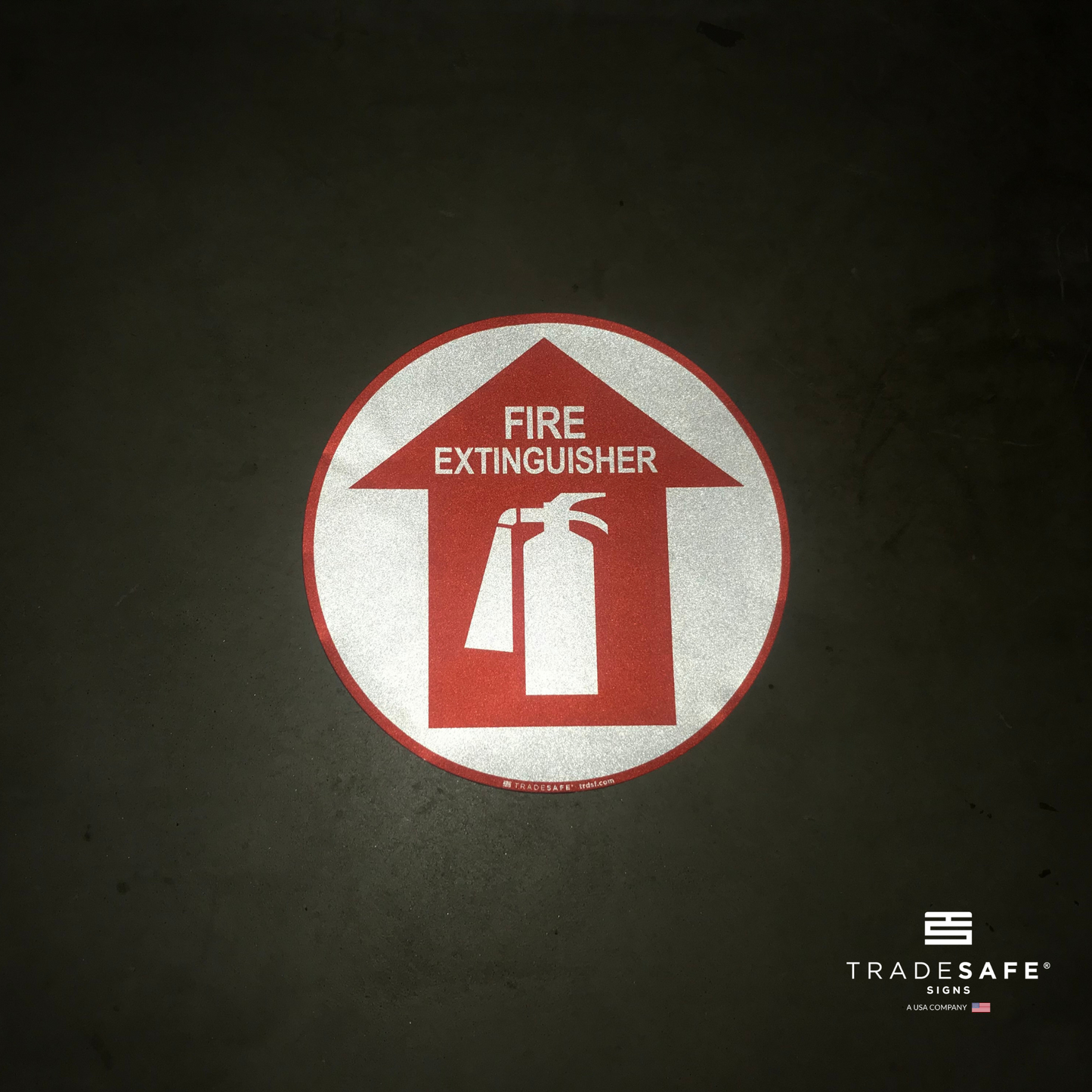 Fire Extinguisher Sign - Round Arrow Anti-Slip Floor Sign – TRADESAFE