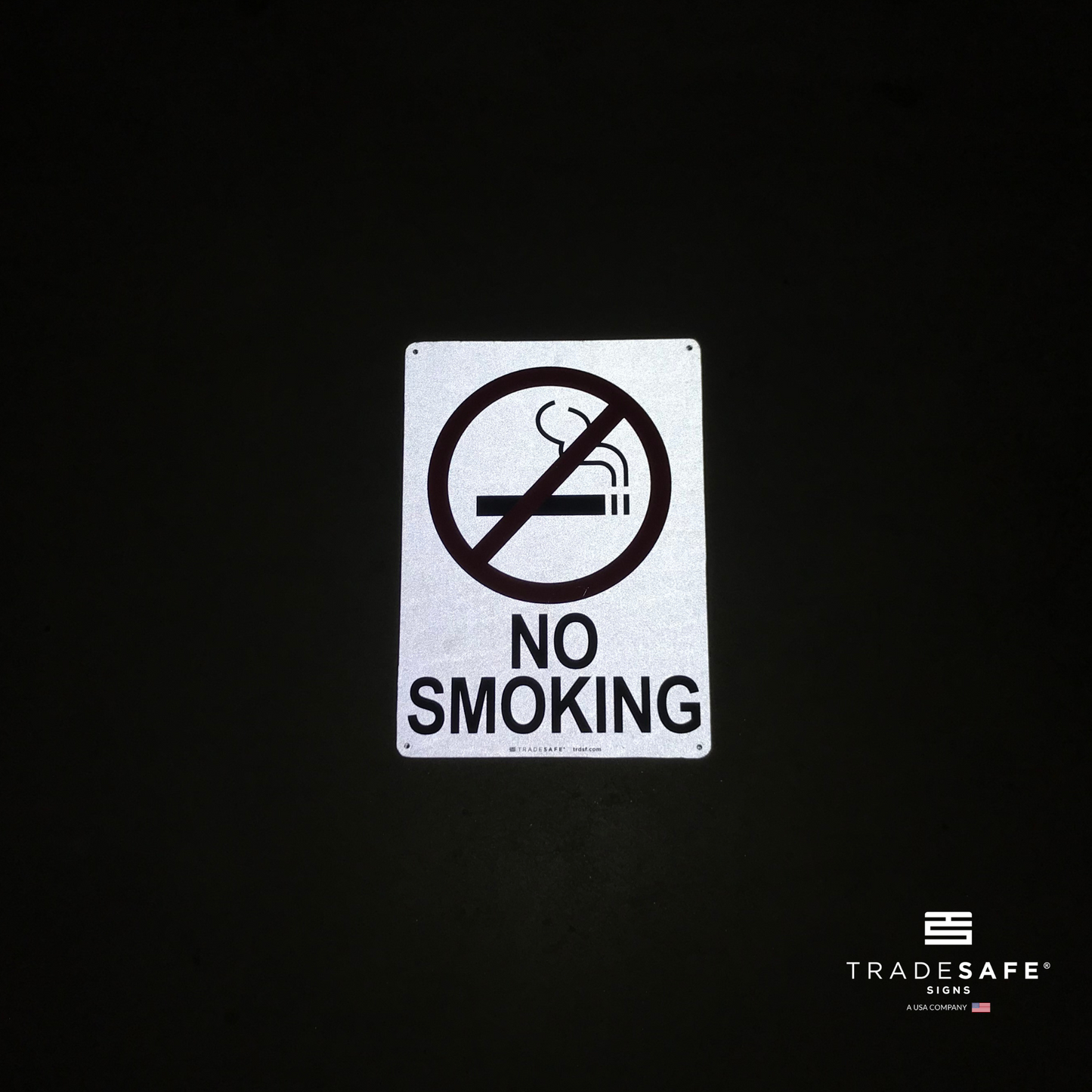 reflective attribute of no smoking sign on black background