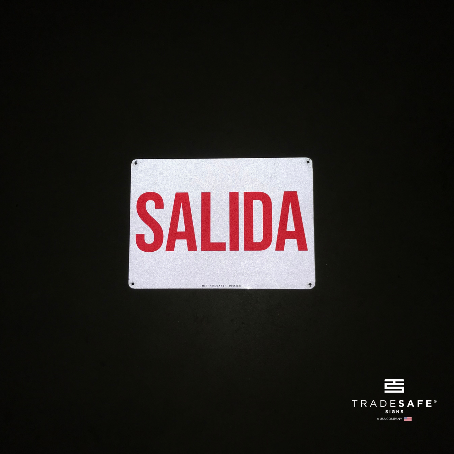 reflective attribute of salida sign on black background