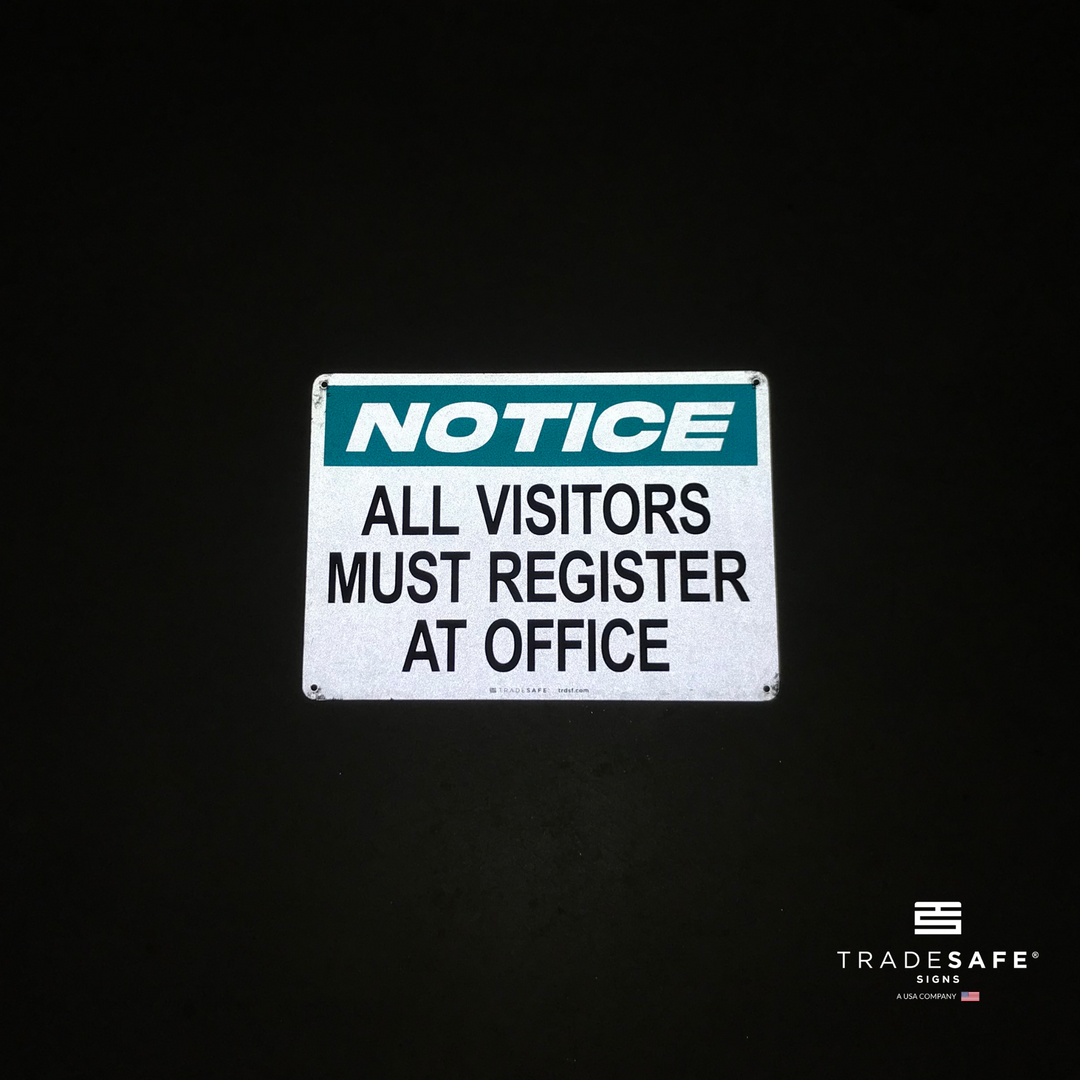 All Visitors Must Sign In Sign - Aluminum Visitors Sign In Notice Signs ...