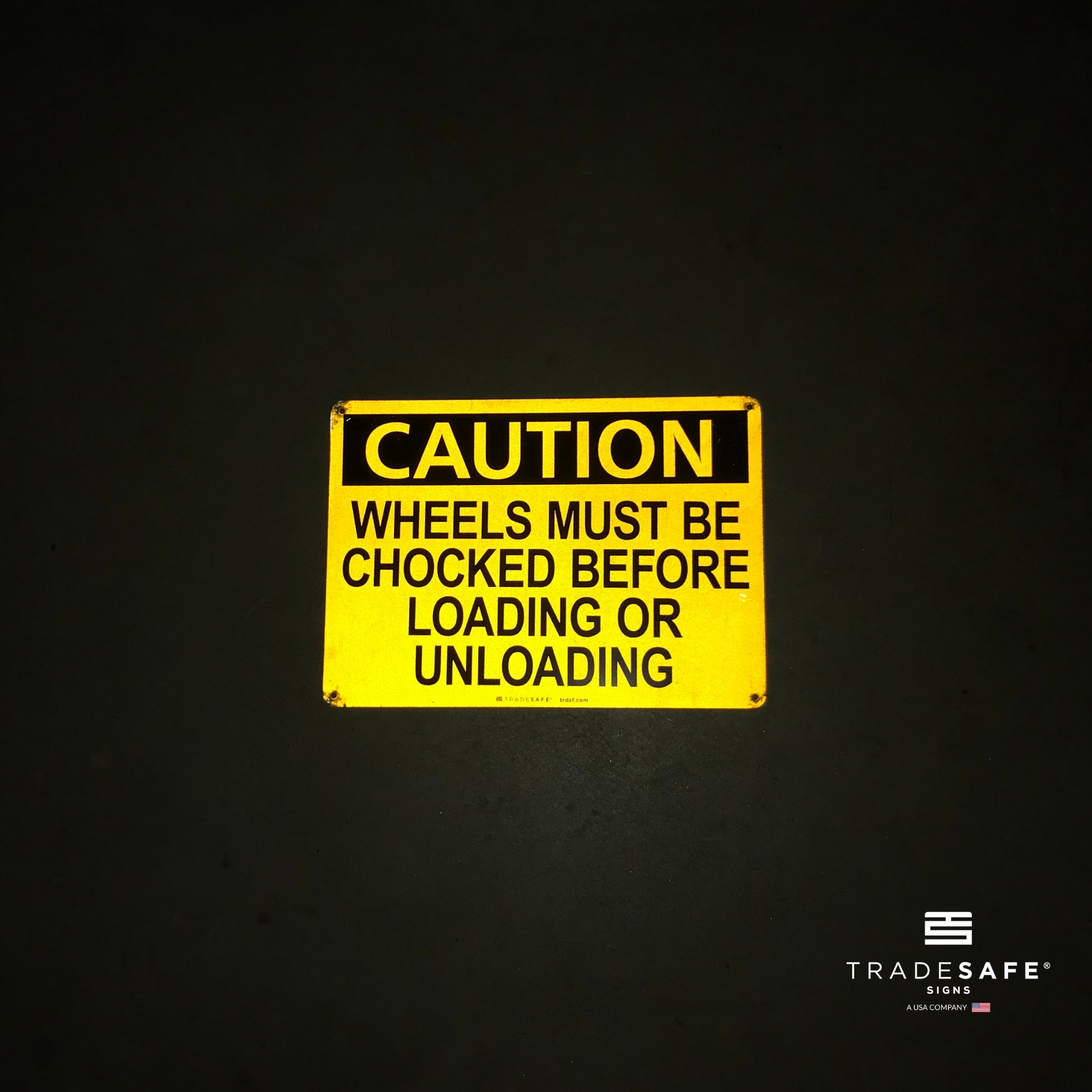 reflective attribute of caution sign on black background