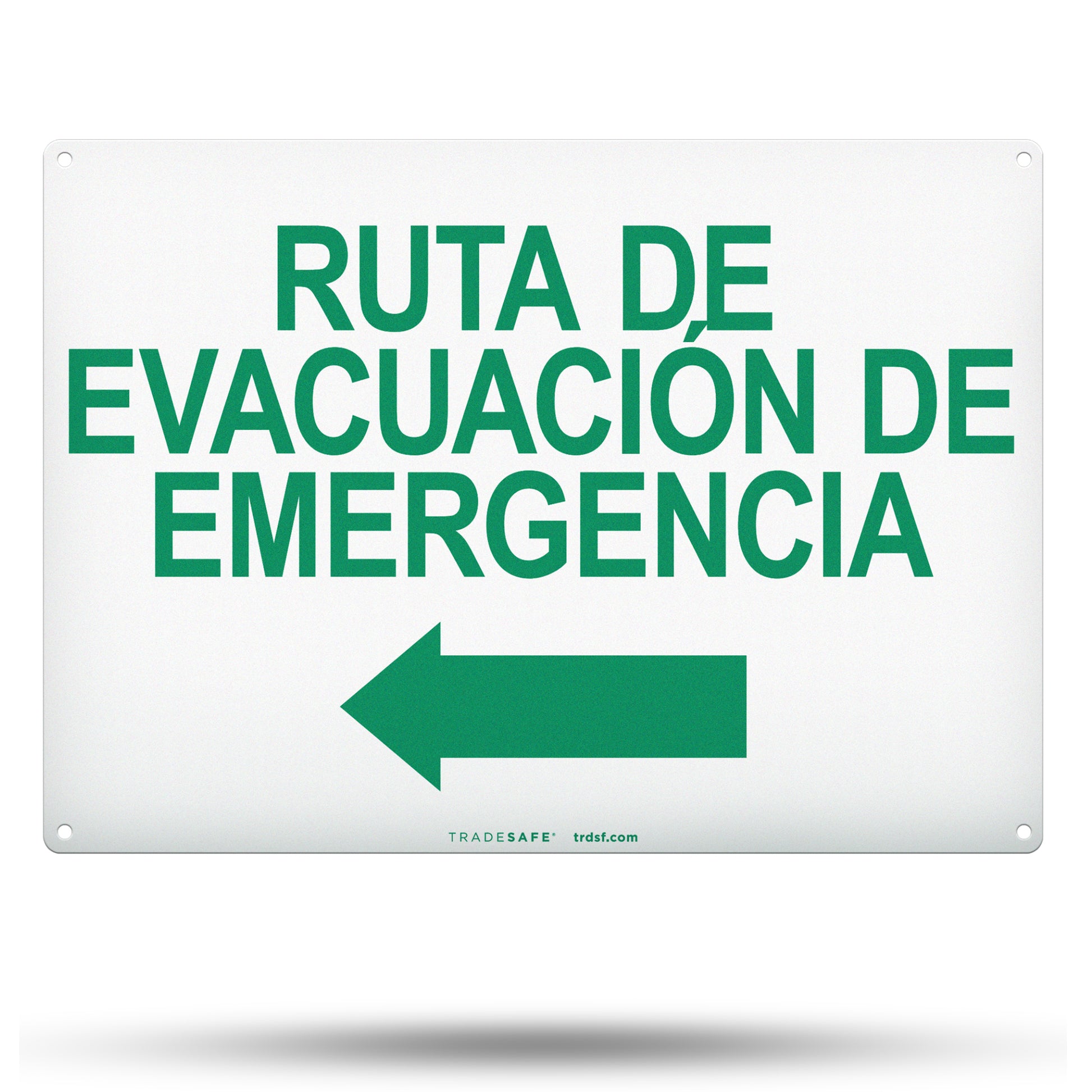 ruta de evacuación de emergencia sign with left arrow