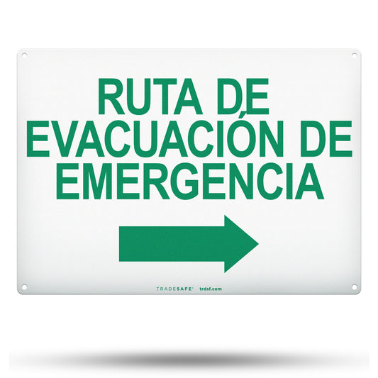 "ruta de evacuación de emergencia" sign