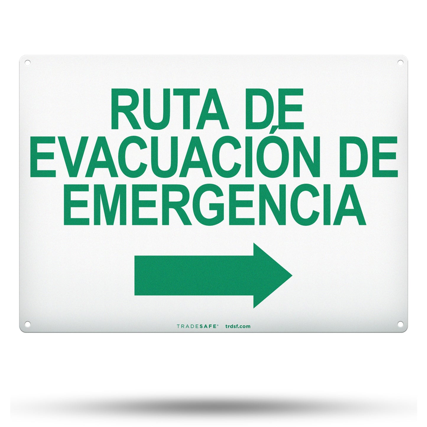 "ruta de evacuación de emergencia" sign