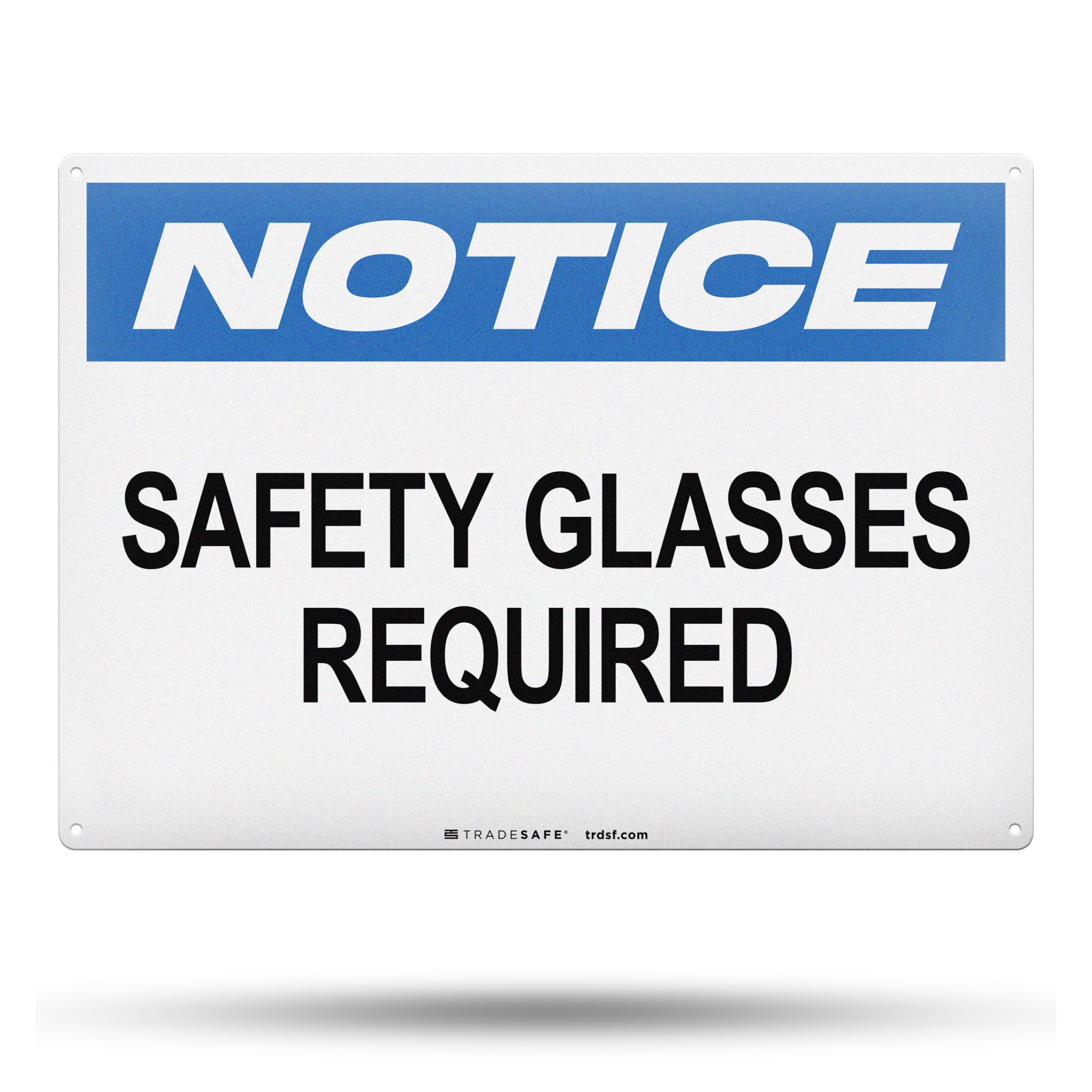Safety Glasses Required Aluminum Sign