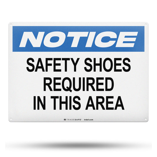 safety shoes required in this area sign