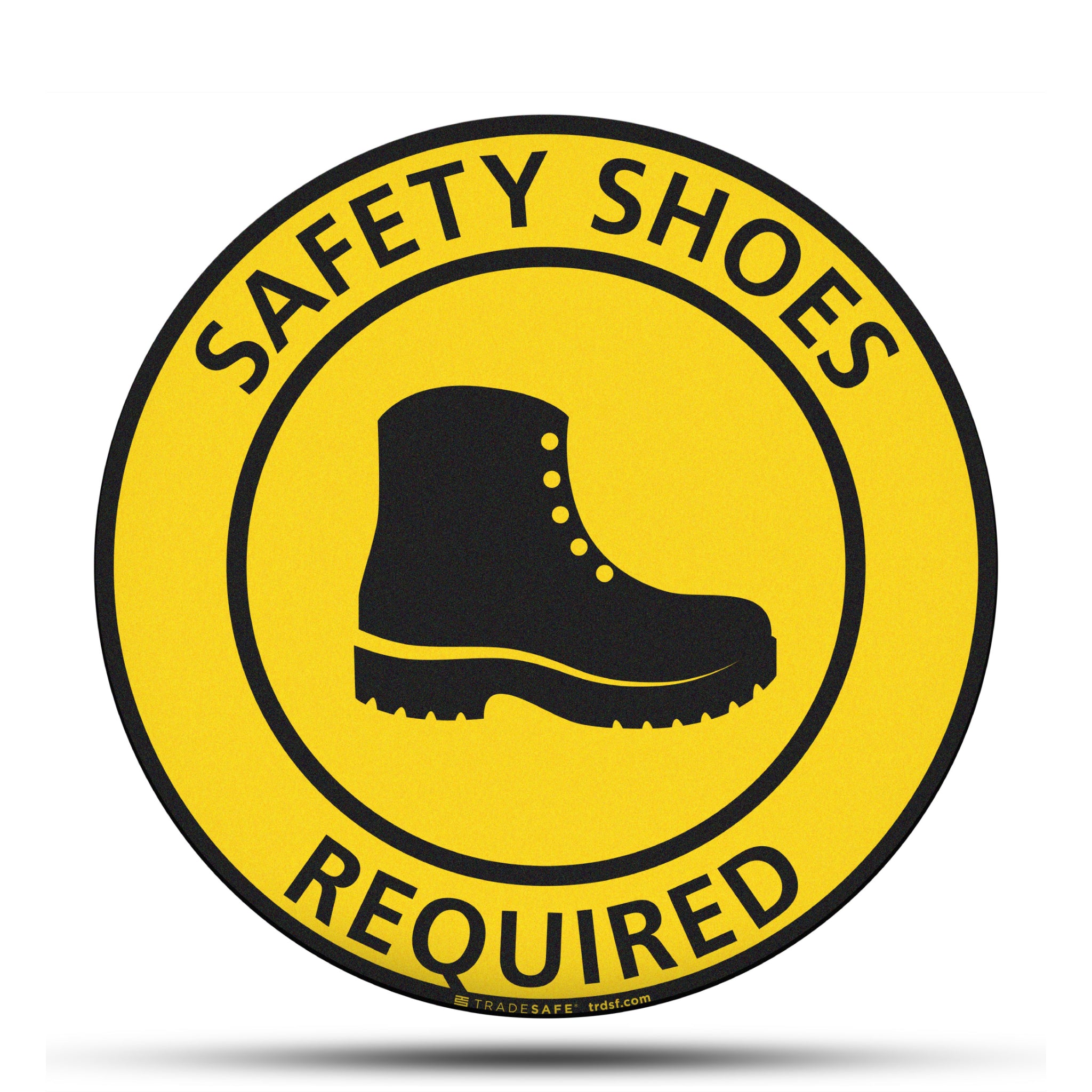 Señal de piso de zapatos de seguridad requeridos