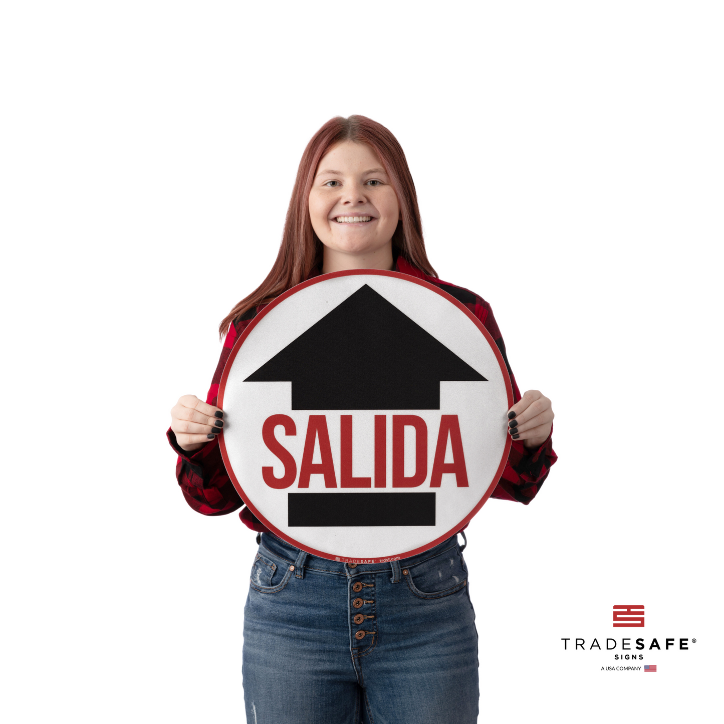 a person holding the salida sign