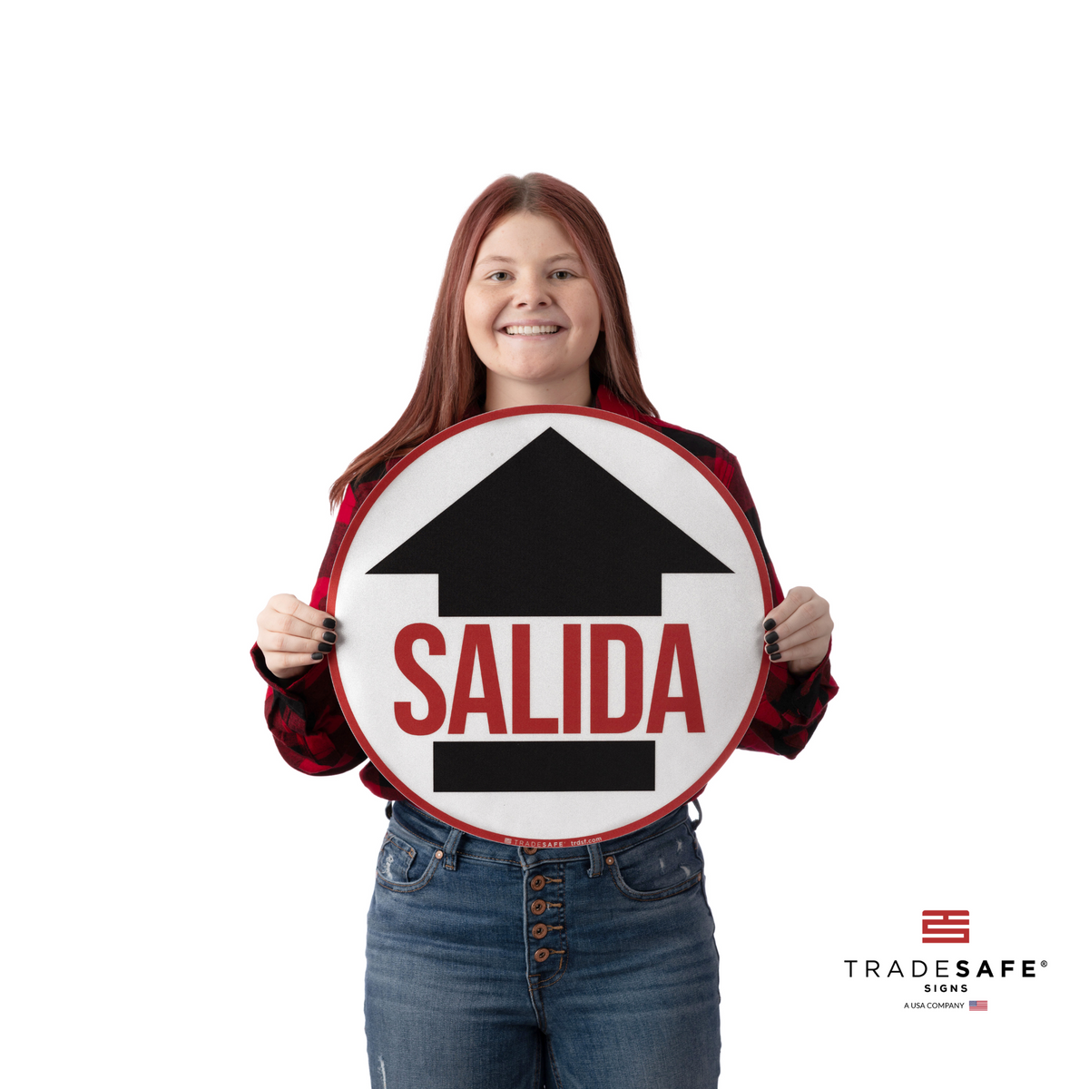 Salida Sign Spanish Exit Sign with Up Arrow - Anti-Slip Floor Stickers | TRADESAFE