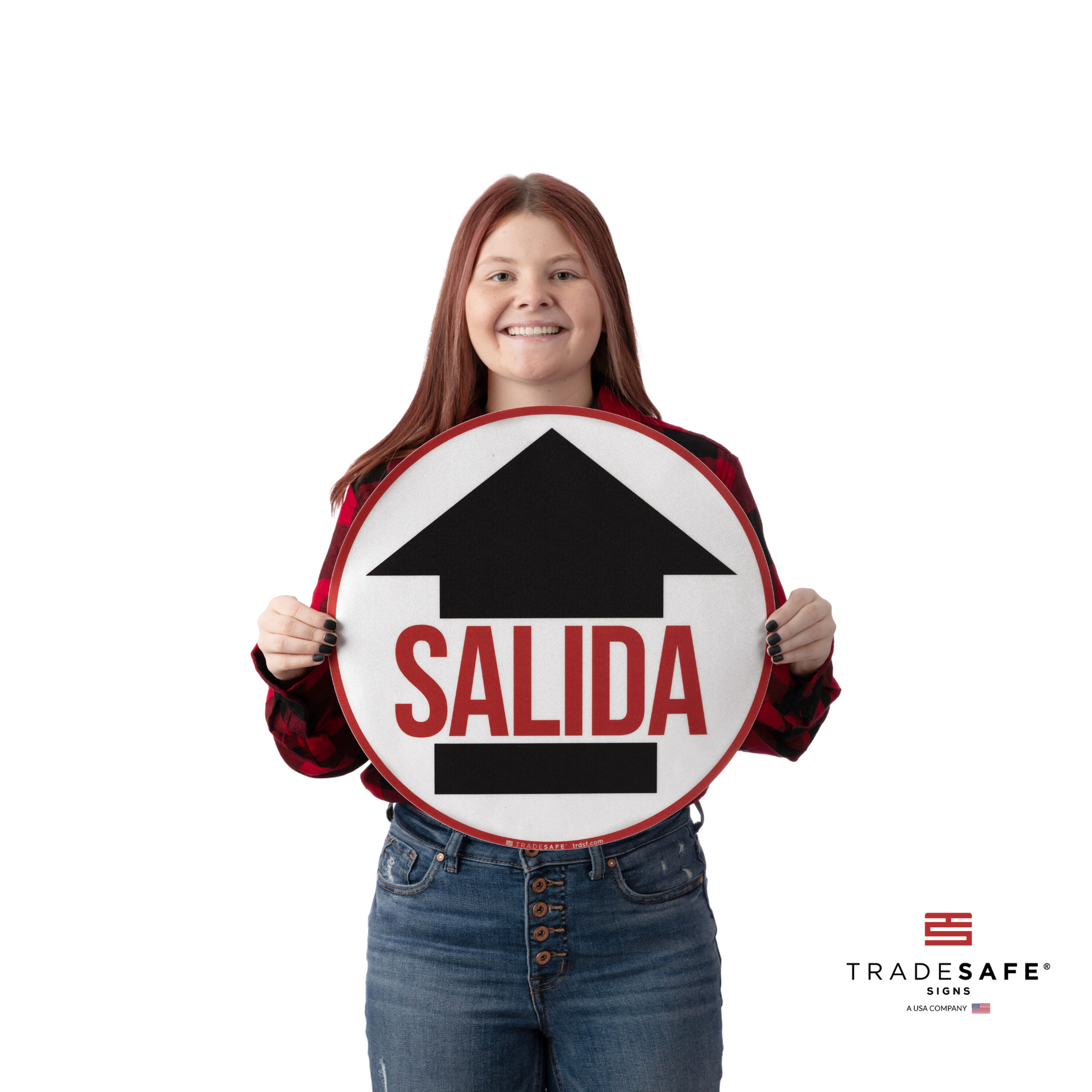 a person holding the salida sign