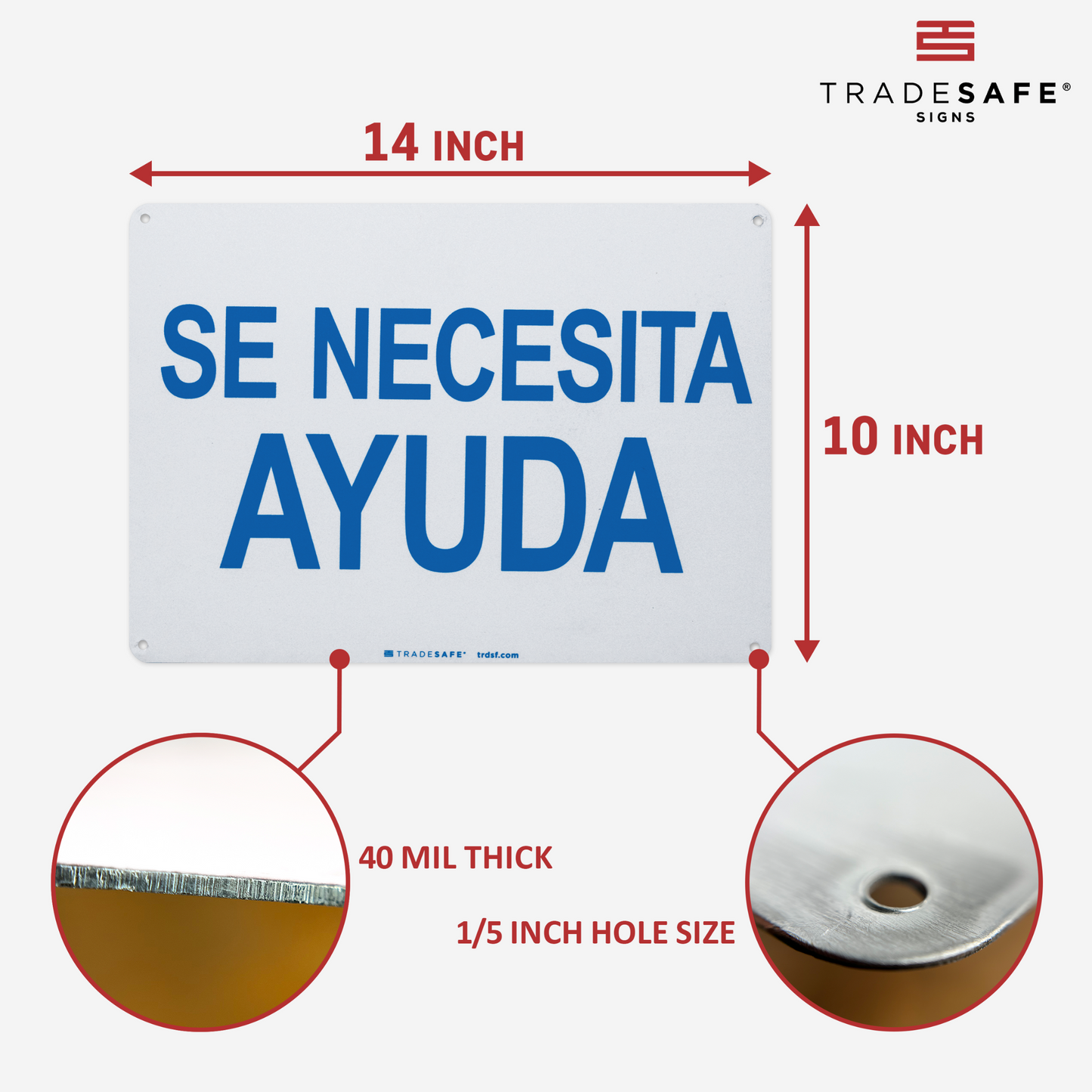 dimensions of help wanted sign in spanish