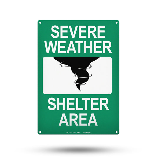severe weather shelter area sign