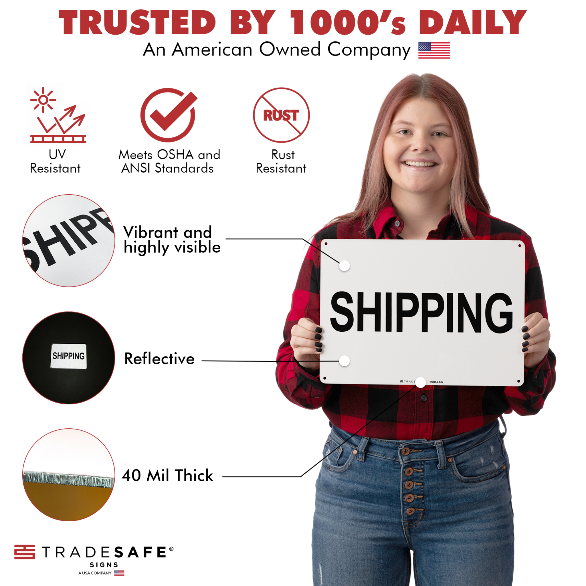 Shipping Sign - Aluminum Facility Signs | TRADESAFE