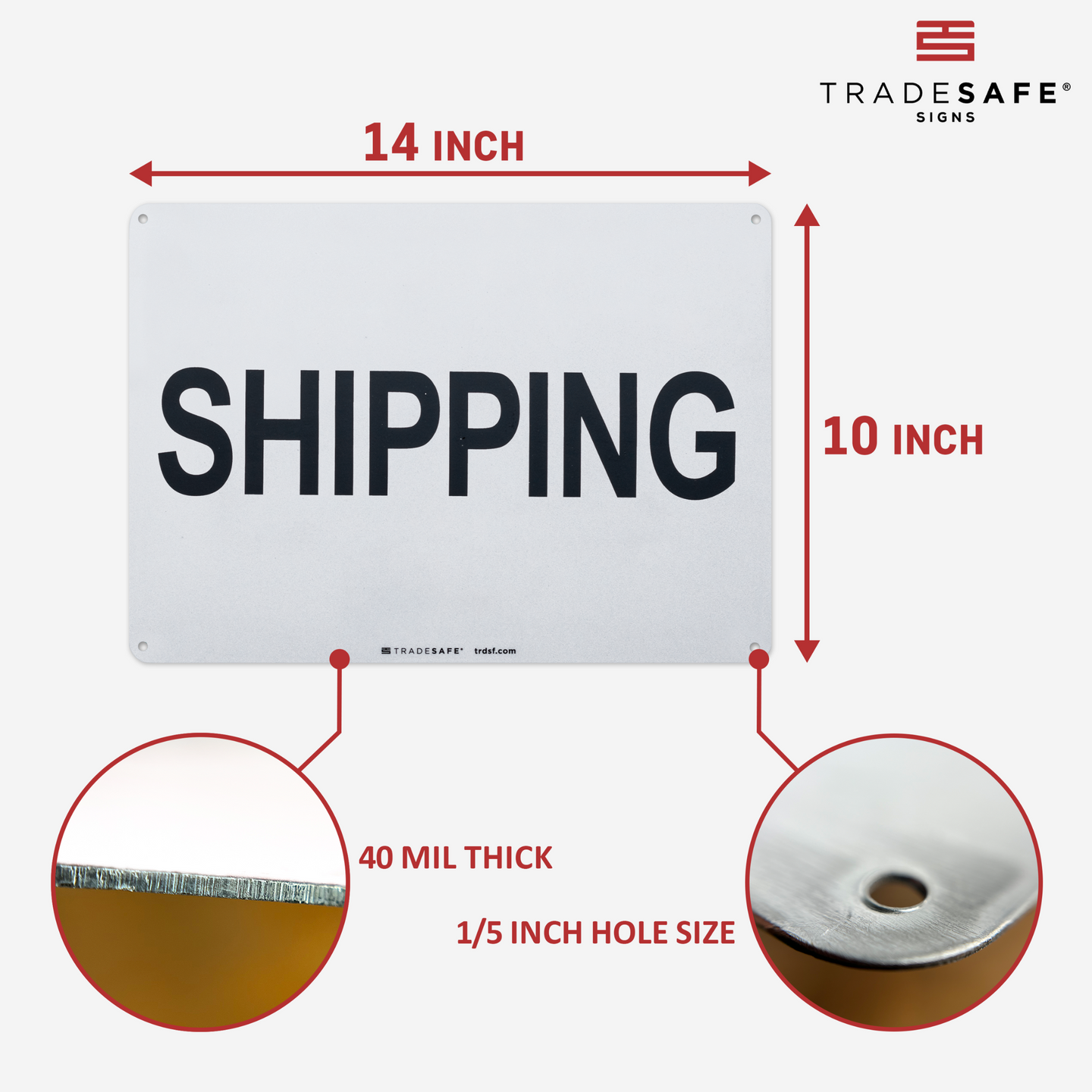 Shipping Sign - Aluminum Facility Signs | TRADESAFE