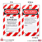 front and back view of spanish lockout tagout danger tags with its dimensions