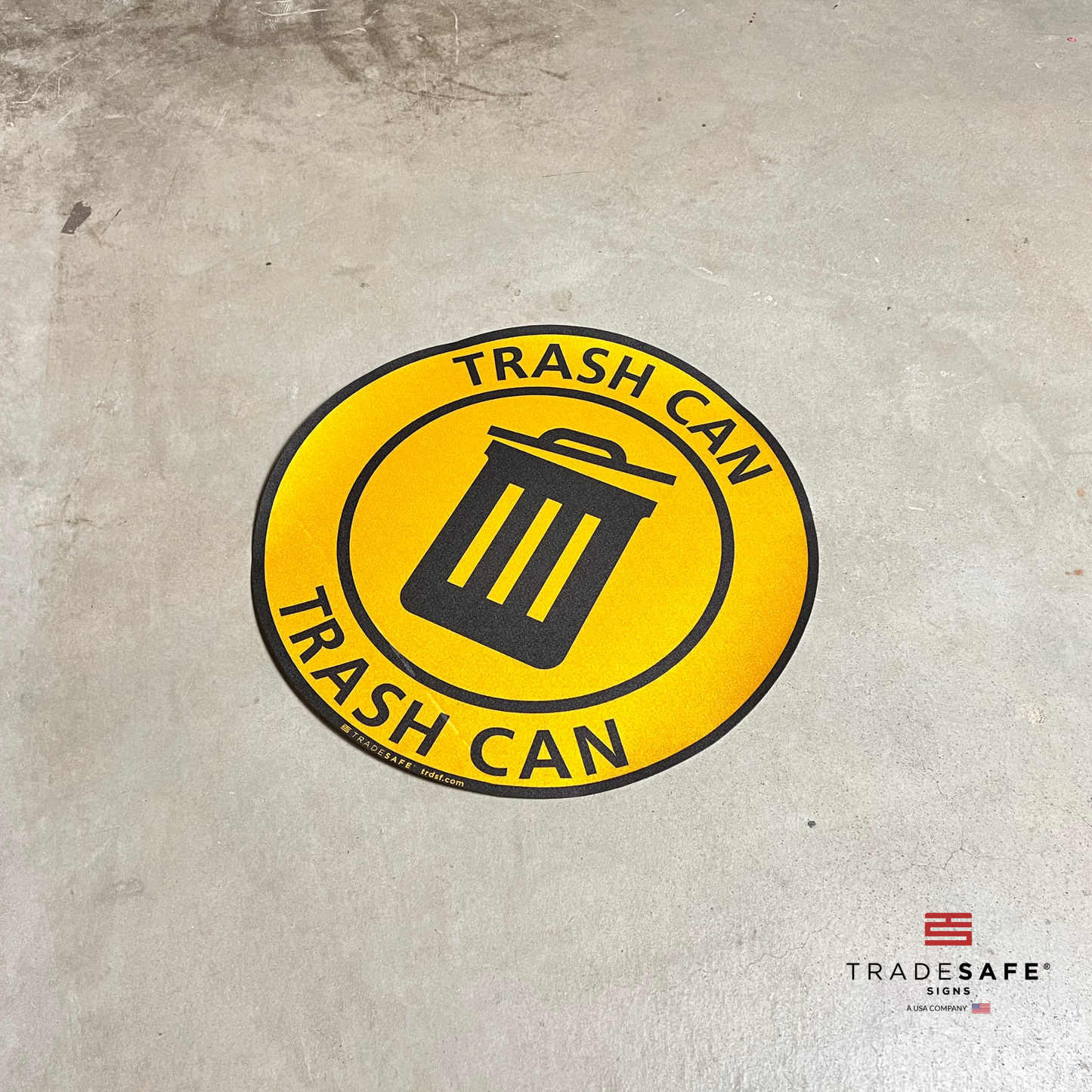 trash can sign vinyl sticker on floor