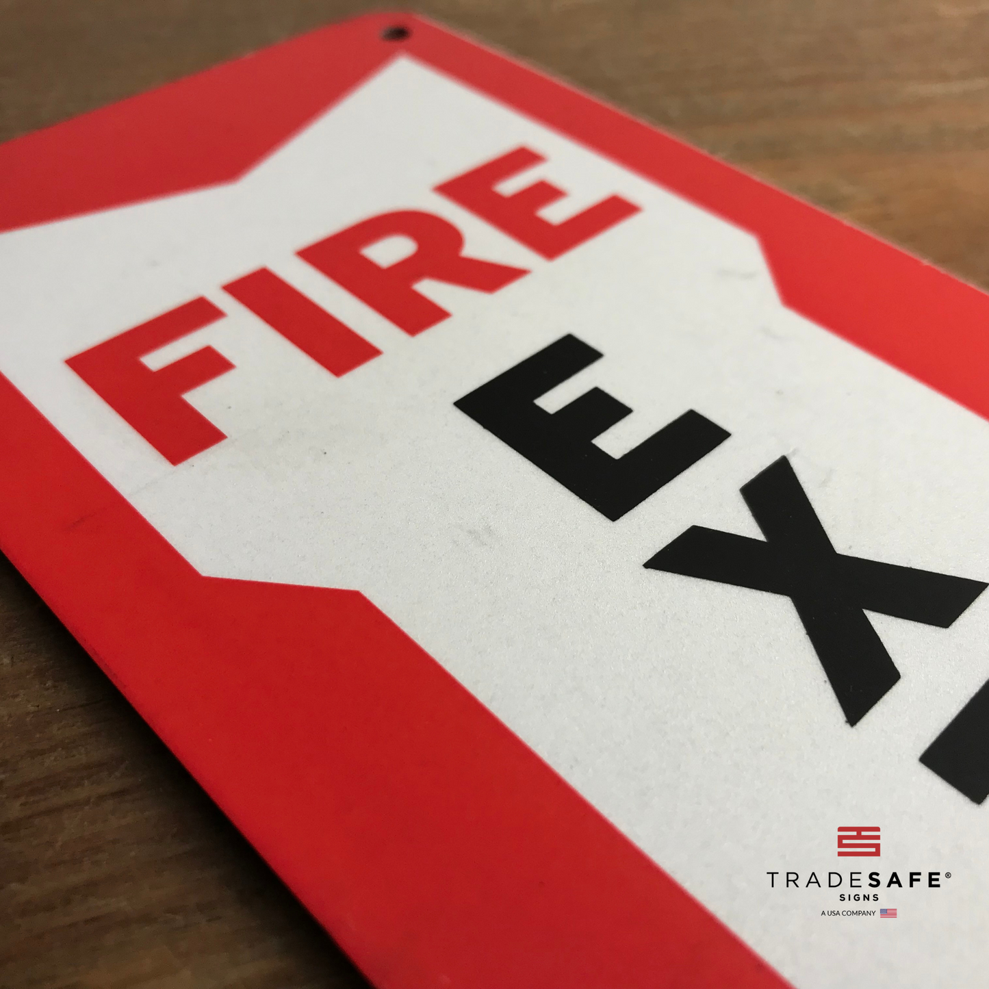 vibrant and highly visible fire safety sign