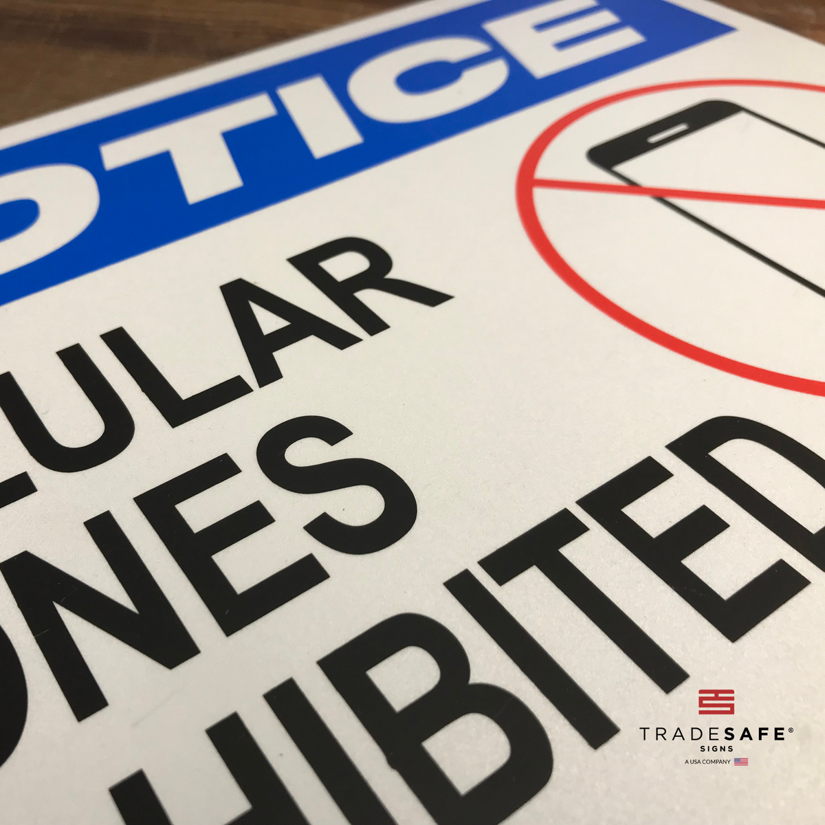 Store Sign Prohibited Cellular Phones Prohibited Sign - Aluminum Facility Signs | TRADESAFE