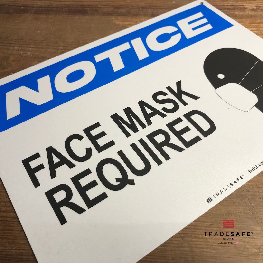 Mask Required Label Face Mask Required Sign - Aluminum COVID-19 Signs | TRADESAFE