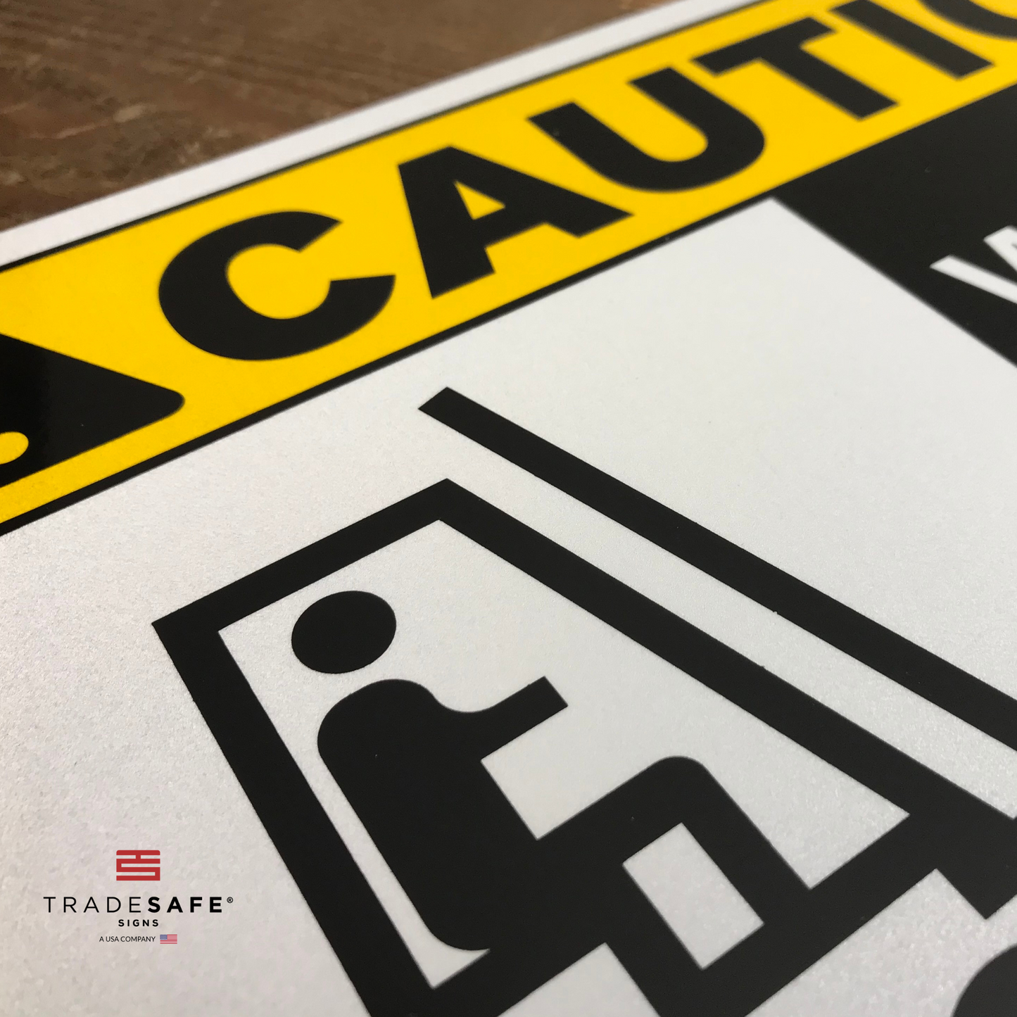 vibrant and highly visible forklift traffic sign