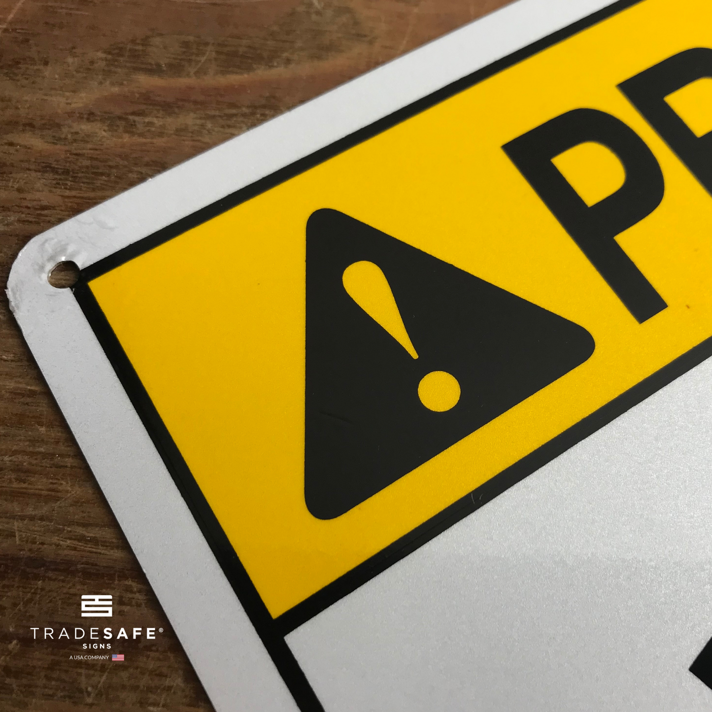 vibrant and highly visible PPE sign