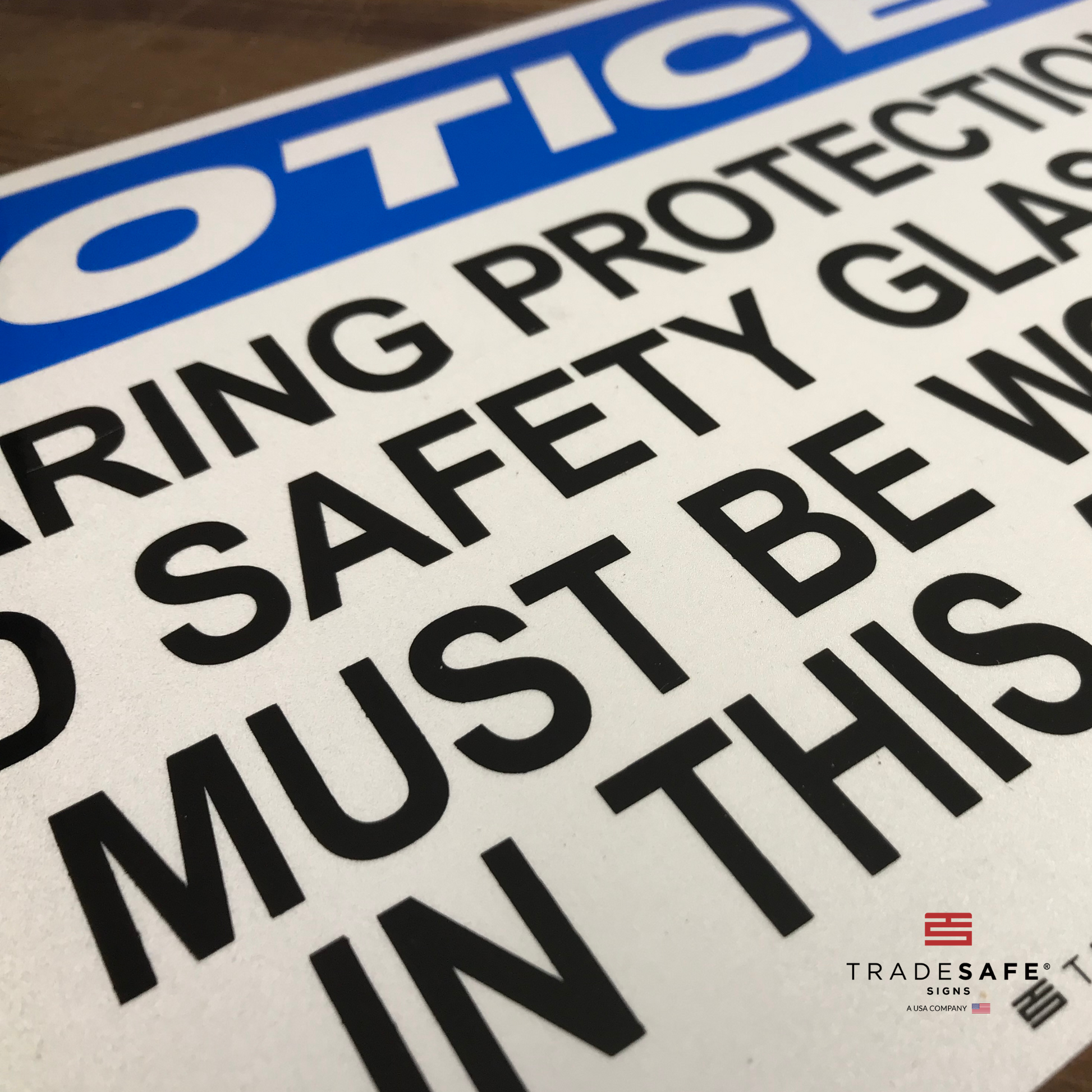 vibrant and highly visible PPE sign