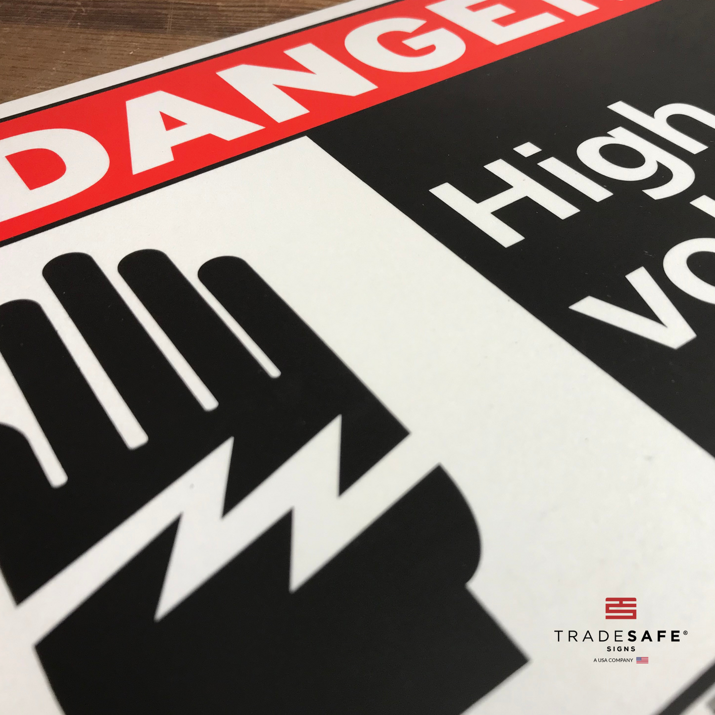 vibrant and highly visible danger sign