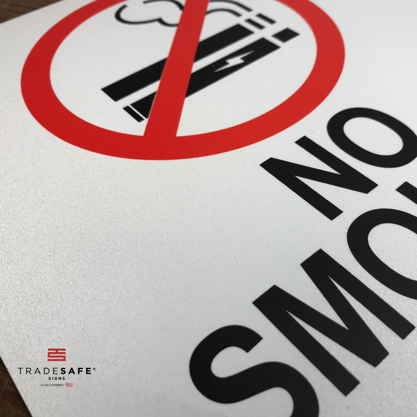 vibrant and highly visible no smoking no vaping sign