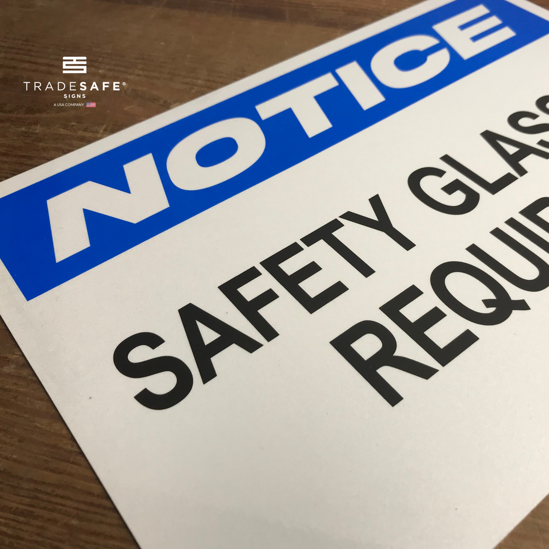 Safety Glasses Required Sign - Aluminum PPE Signs | TRADESAFE