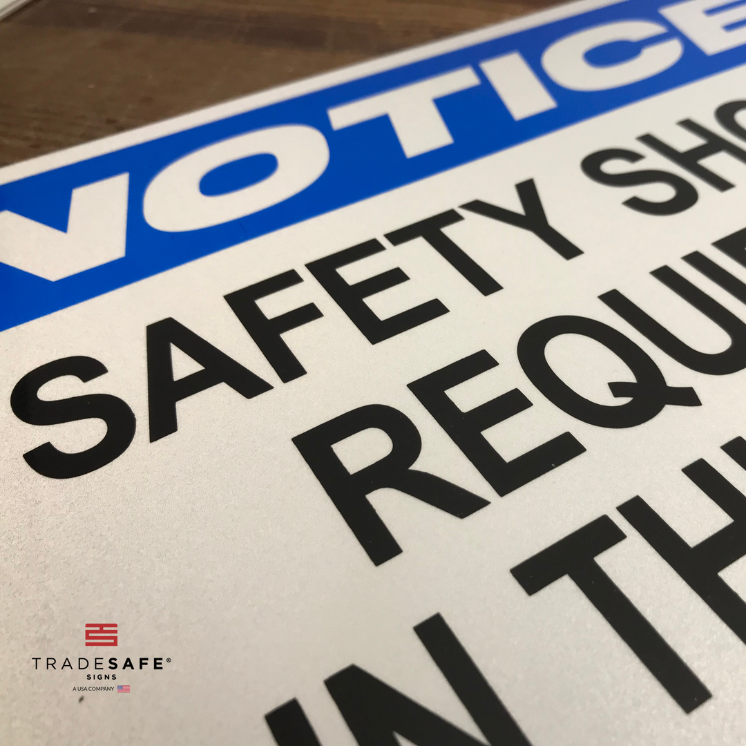 Safety Shoes Required Sign - Aluminum PPE Signs | TRADESAFE