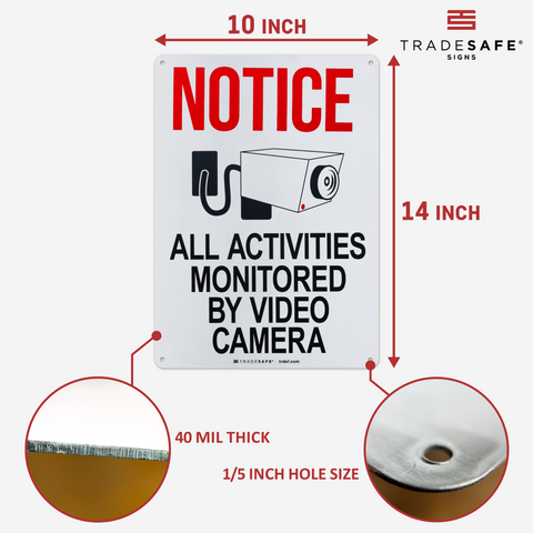 Video Surveillance Sign - Aluminum Facility Signs | TRADESAFE