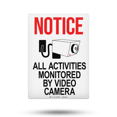 Video Monitor Sign Video Surveillance Sign - Aluminum Facility Signs | TRADESAFE