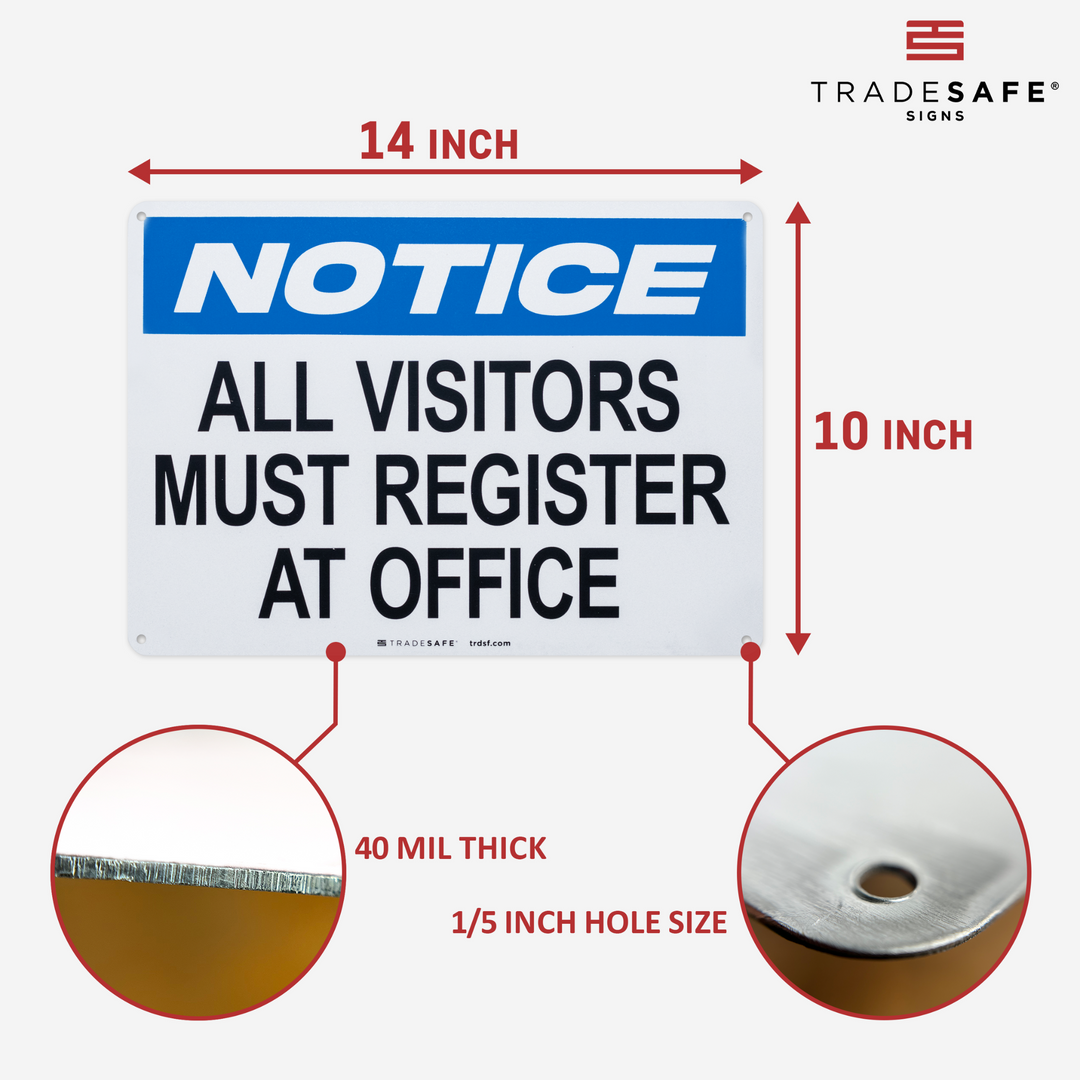 All Visitors Must Sign In Sign - Aluminum Visitors Sign In Notice Signs ...