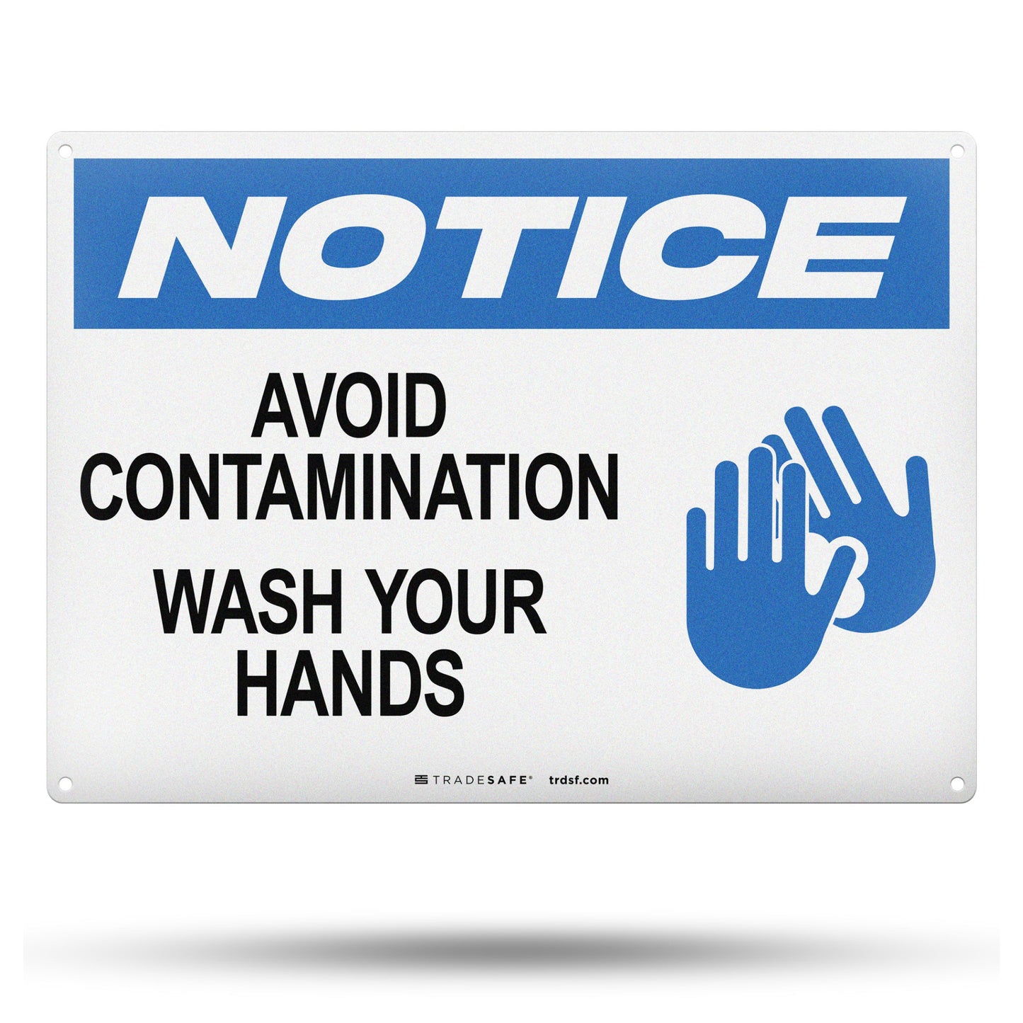 notice avoid contamination wash your hands sign