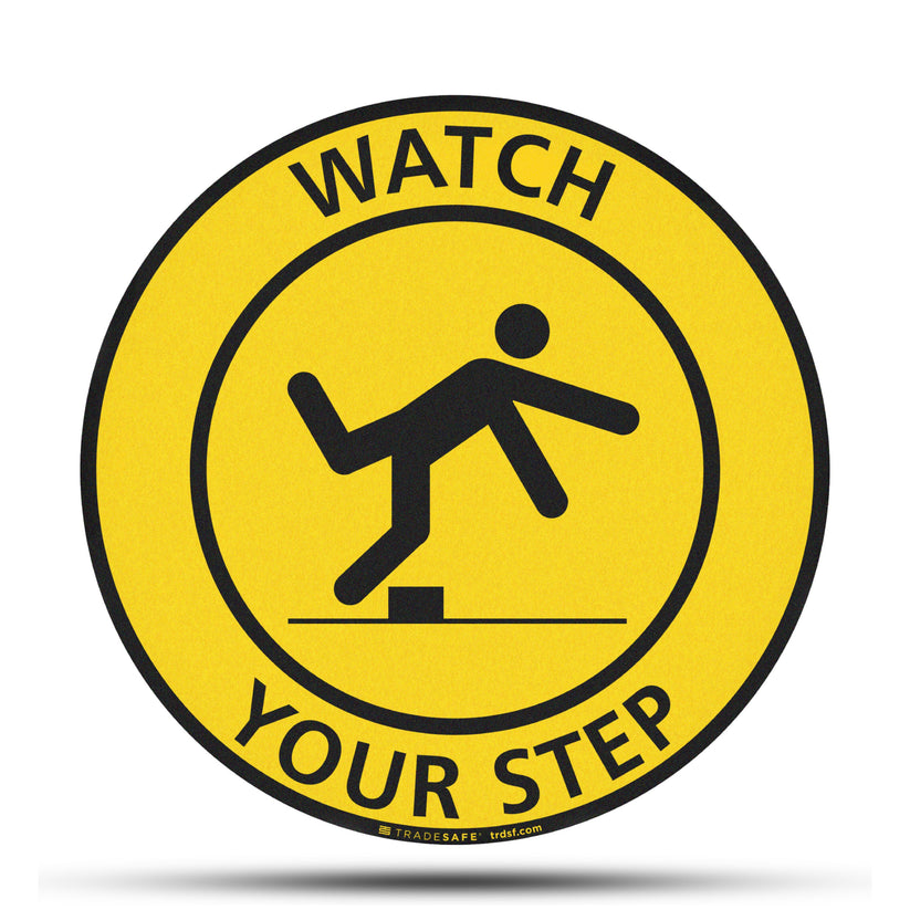 Overstep Sign Watch Your Step Sign - Anti-Slip Floor Sticker | TRADESAFE