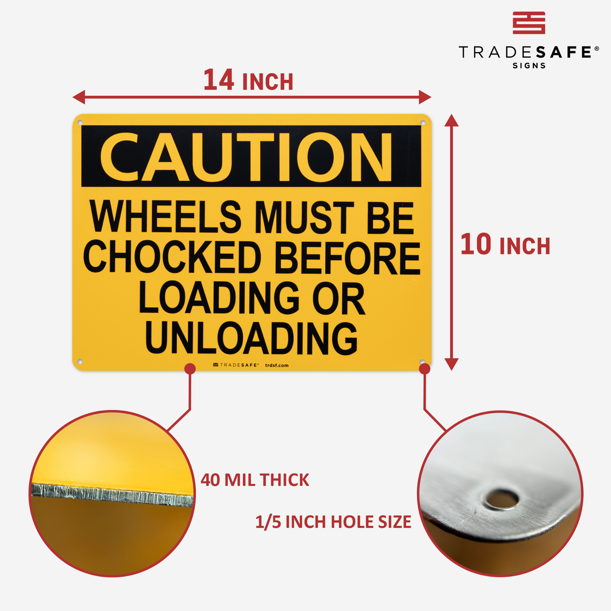 dimensions of the caution sign