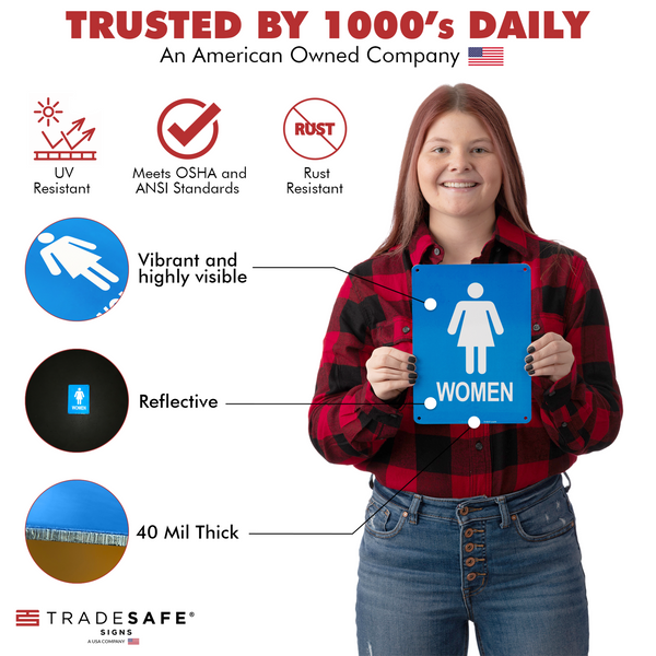 Womens Restroom Sign - Aluminum Restroom Signs | TRADESAFE