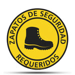 "zapatos de seguridad requeridos" sign vinyl sticker