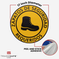 dimensions of "zapatos de seguridad requeridos" sign