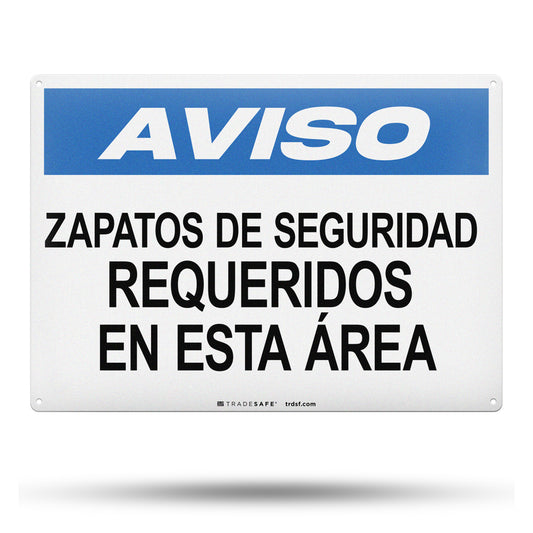 safety shoes required sign in spanish